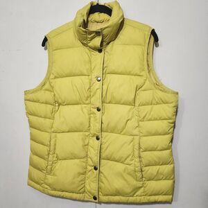 Lands End Green Quilted Goose Down Insulated Puffer Vest Women’s Medium 10-12